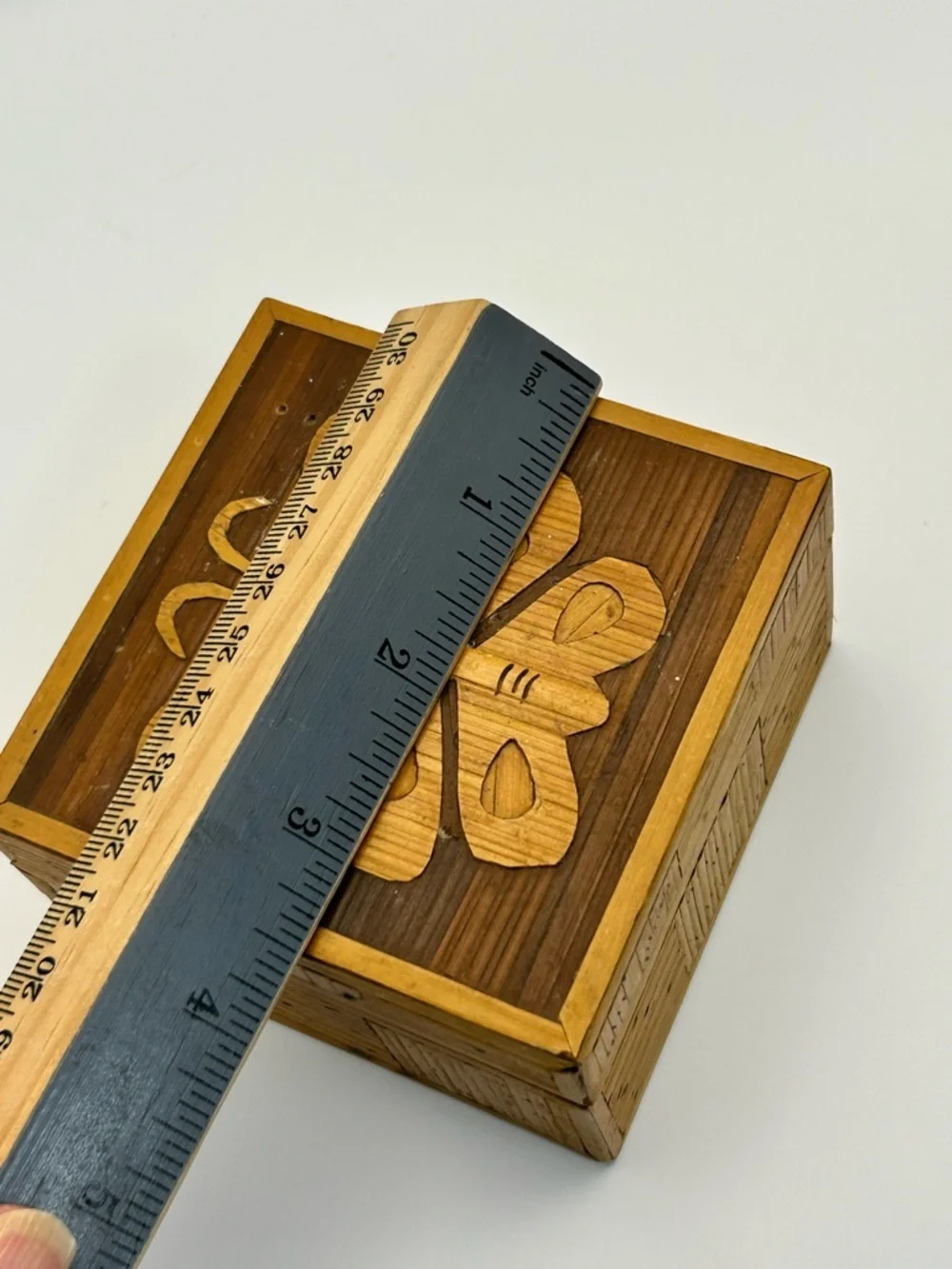 Vintage Bamboo Butterfly Inlay Trinket Box Set of 2 Keepsakes Philippines